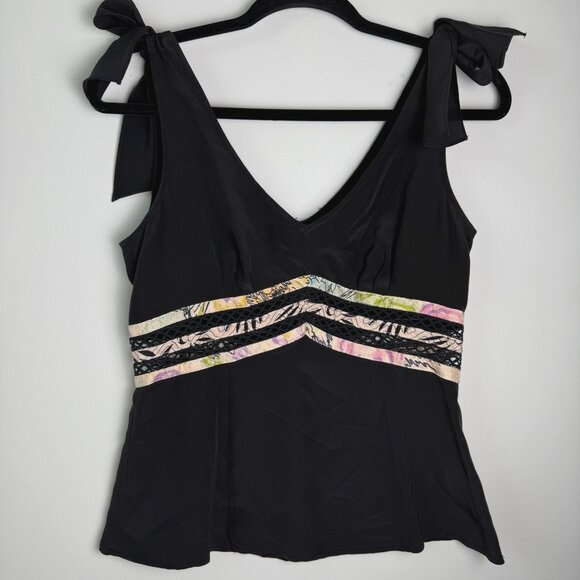 Nanette Lepore 100% Silk Vintage Y2K Bow Tank Top Blouse Size 6 Fairy Artsy - Picture 1 of 6